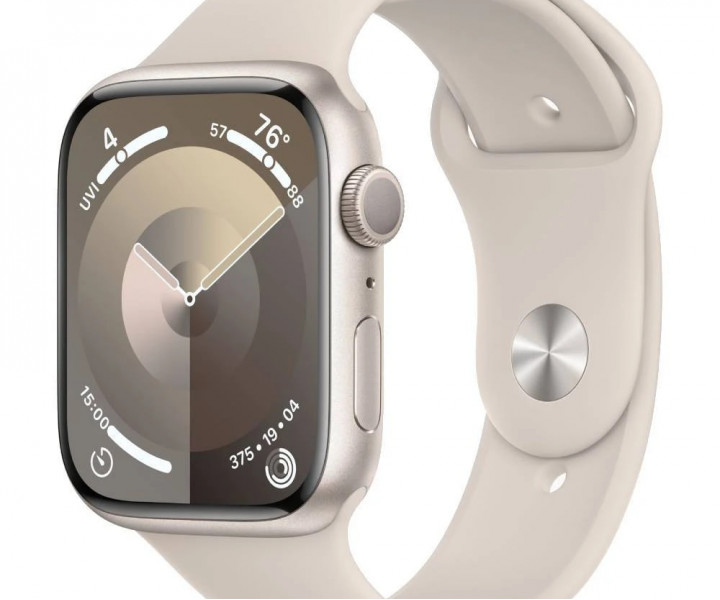 Apple Watch Series 9 GPS 41mm Starlight Aluminum Case w. Starlight Sport Band - M/L (MR8U3)